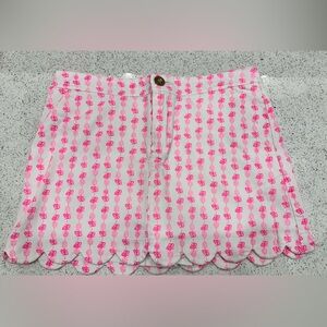 Lilly Pulitzer Pink and White Scalloped Skort